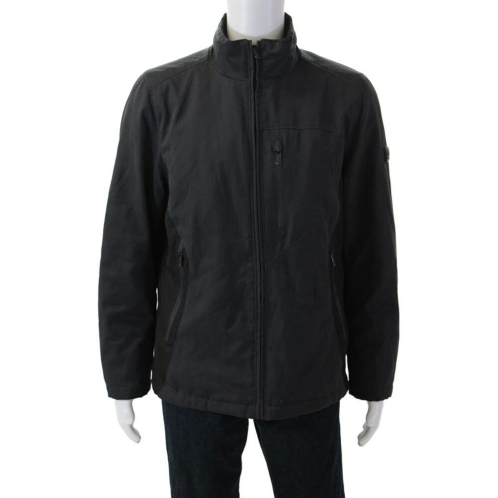Tumi Mens Windbreaker Jacket Black High Neck Zip Long Sleeve Size S